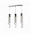 Chromed crystal pendant GOCCE 3 bulbs