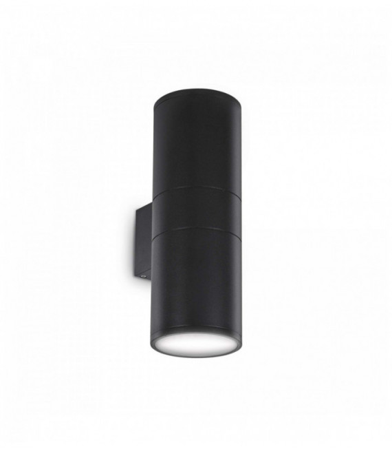 GUN black wall light 2 bulbs