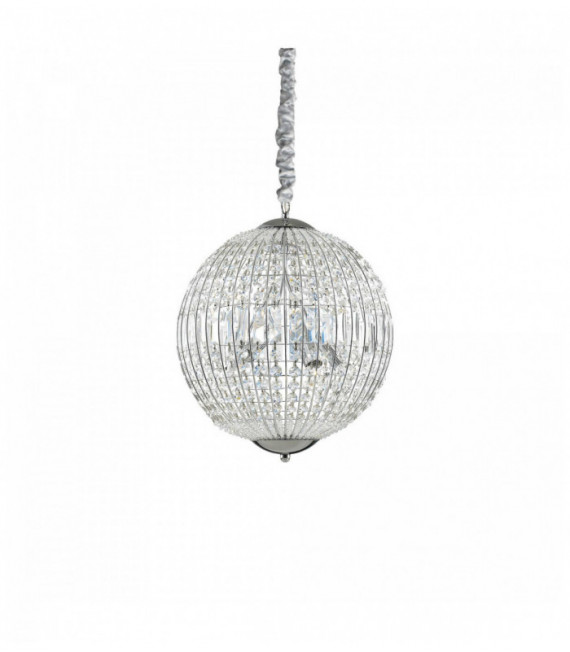 Suspension Chromée en cristal LUXOR 6 ampoules