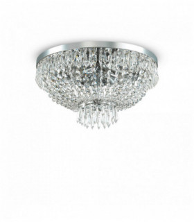 Ceiling light chrome crystal CAESAR 6 lights