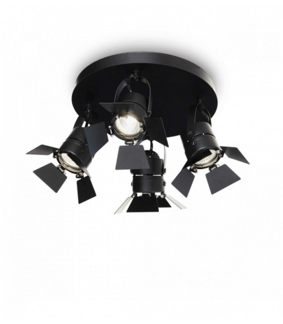 Plafoniera CIAK nera 4 luci