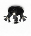 Plafonnier Noir CIAK 4 ampoules