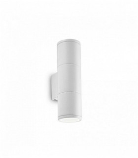 Weiße GUN 2-Licht Aluminium Wandleuchte