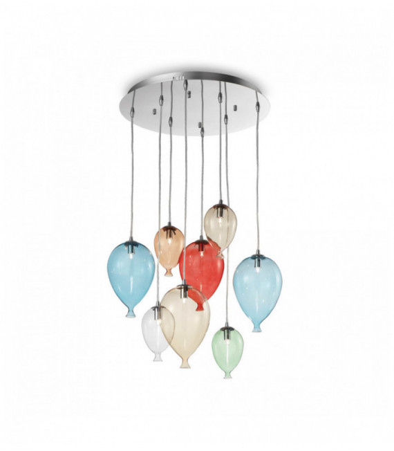 Multicolour pendant light CLOWN 8 bulbs