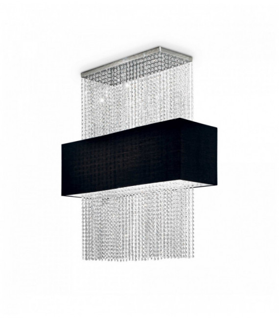 Suspension Noire en cristal PHOENIX 5 ampoules