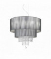 Suspension Noire en cristal OPERA 6 ampoules