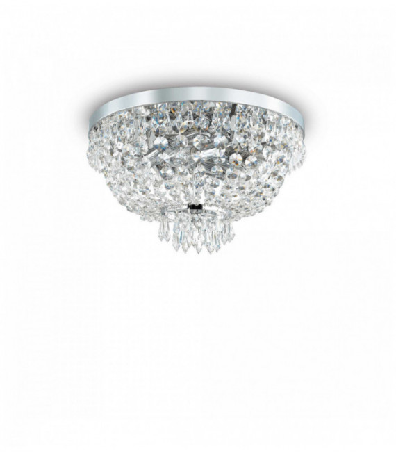 Plafonnier Chrome en cristal CAESAR 5 ampoules