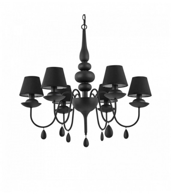 Lampadario nero BIANCO 6 lampadine