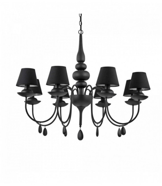 Lampadario nero BIANCO 8 lampadine