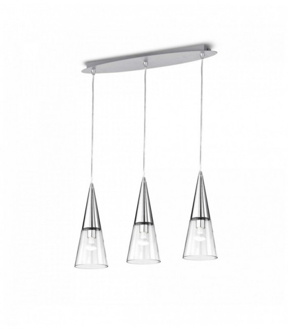 Suspension Chromée CONO 3 ampoules