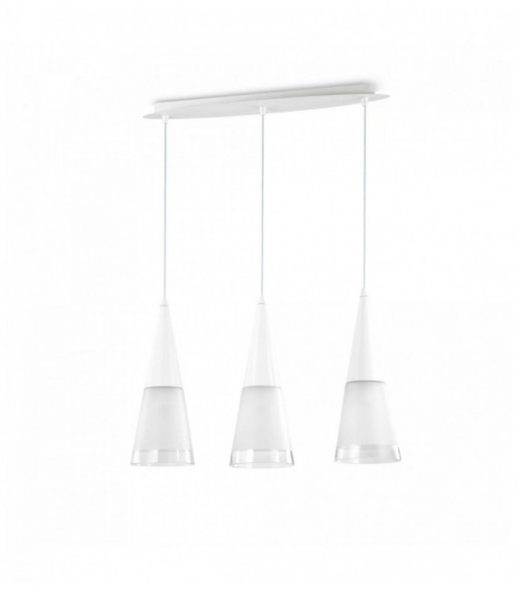 Lampadario CONO bianco 3 lampadine