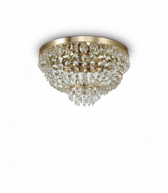 Ceiling light Golden in crystal CAESAR 5 bulbs