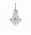 Suspension Dorée en cristal CAESAR 6 ampoules