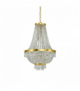 Golden suspension in crystal CAESAR 9 bulbs