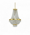 Golden suspension in crystal CAESAR 9 bulbs