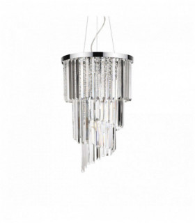 CARLTON Kristall Chrom Anhänger 8 Lichter