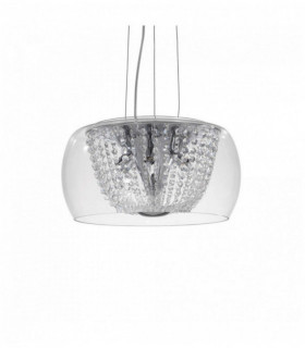 Lámpara colgante de cristal cromado AUDI-61 6 luces