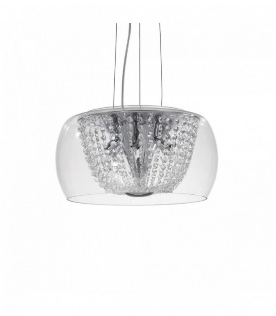 Lámpara colgante de cristal cromado AUDI-61 6 luces