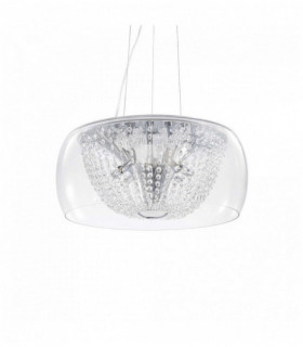 Lámpara colgante de cristal cromado AUDI-61 8 luces