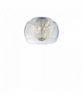Plafonnier Chrome en cristal AUDIL-61 8 ampoules