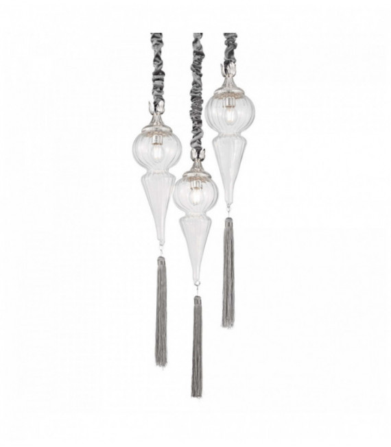 Suspension Argentée HAMMAM 3 ampoules