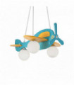 Multicolor PLANE pendant lamp 3 metal bulbs