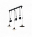 Black pendant lamp UP AND DOWN 3 bulbs