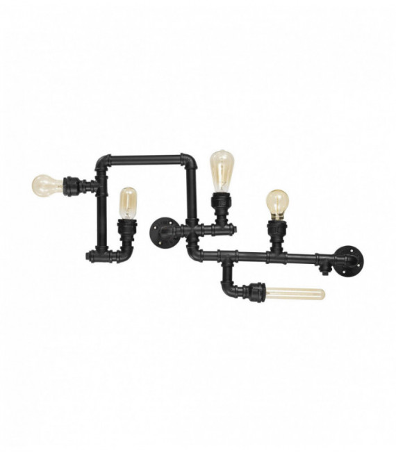 Plafonnier Noir PLUMBER 5 ampoules