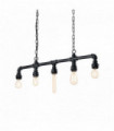 Black pendant PLUMBER 5 bulbs