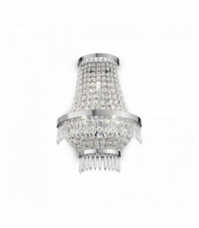 CAESAR 3-light chrome-plated crystal wall light