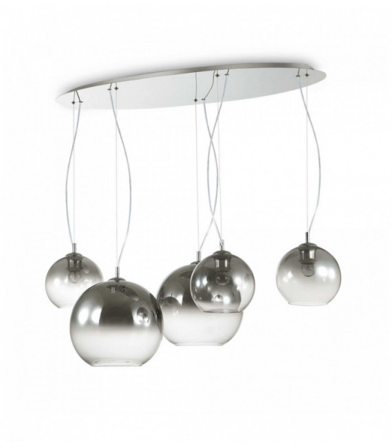 Suspension Chromée DISCOVERY FADE 5 ampoules