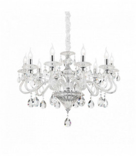 Transparent pendant in crystal NEGRESCO 10 bulbs
