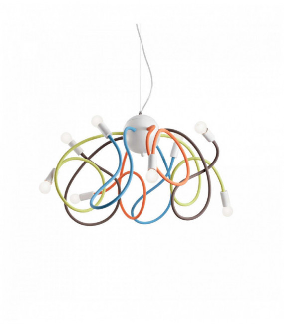 Lámpara colgante MULTIFLEX multicolor 8 bombillas