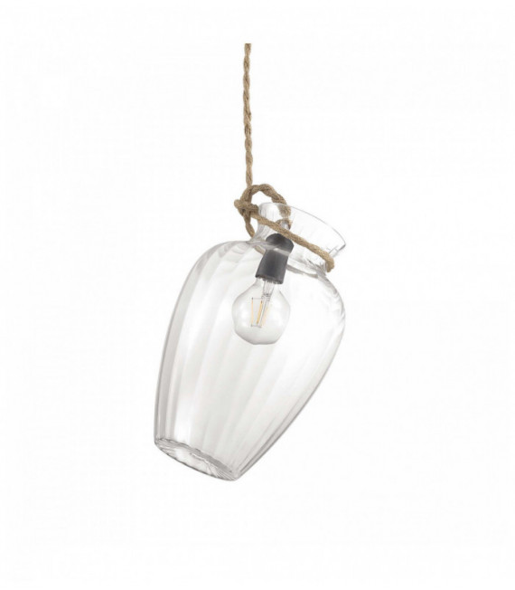 Transparent POTTY pendant light 1 glass bulb