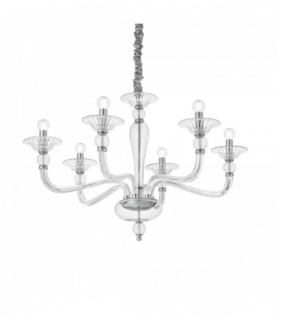 Transparent pendant light DANIELI 6 bulbs