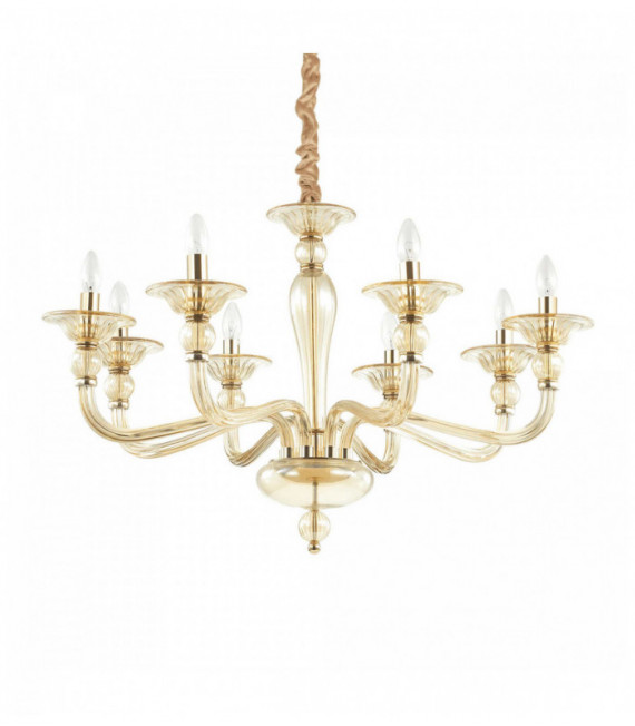 Amber pendant light DANIELI 8 bulbs
