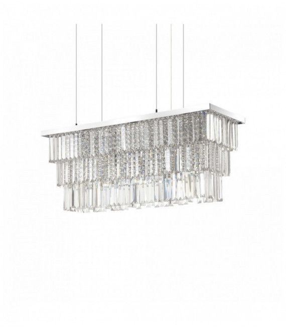 Suspension Chromée en cristal MARTINEZ 6 ampoules