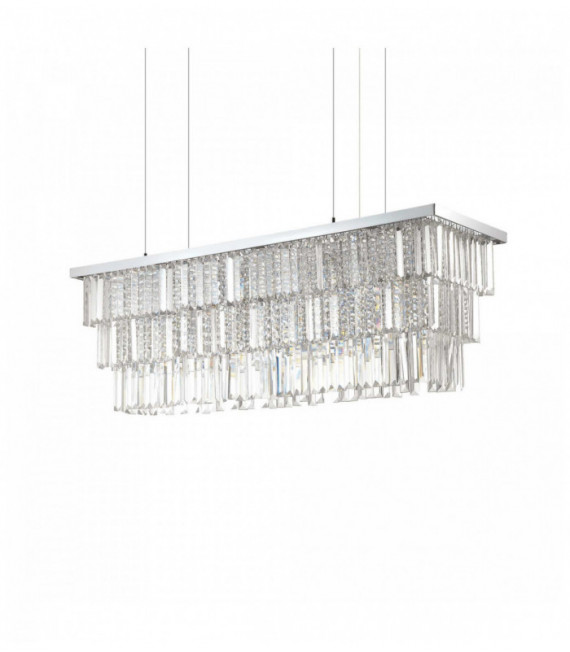 Chromed crystal pendant MARTINEZ 8 bulbs