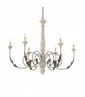 VOLTERRA wood pendant light 6 bulbs