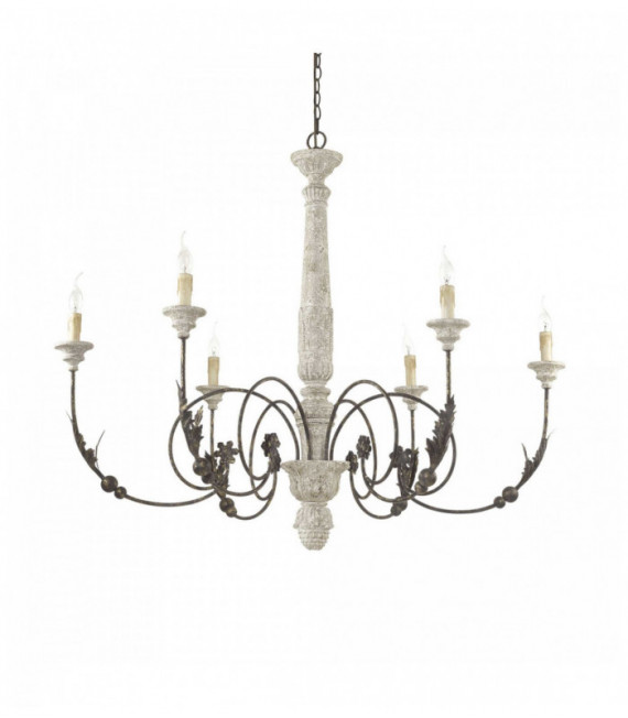 Suspension Bois VOLTERRA 6 ampoules