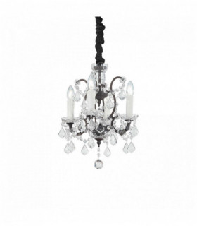 Lampada a sospensione in cristallo nero LIBERTY 4 lampadine