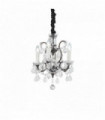 Suspension Noire en cristal LIBERTY 4 ampoules
