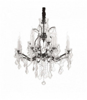 Suspension Noire en cristal LIBERTY 12 ampoules