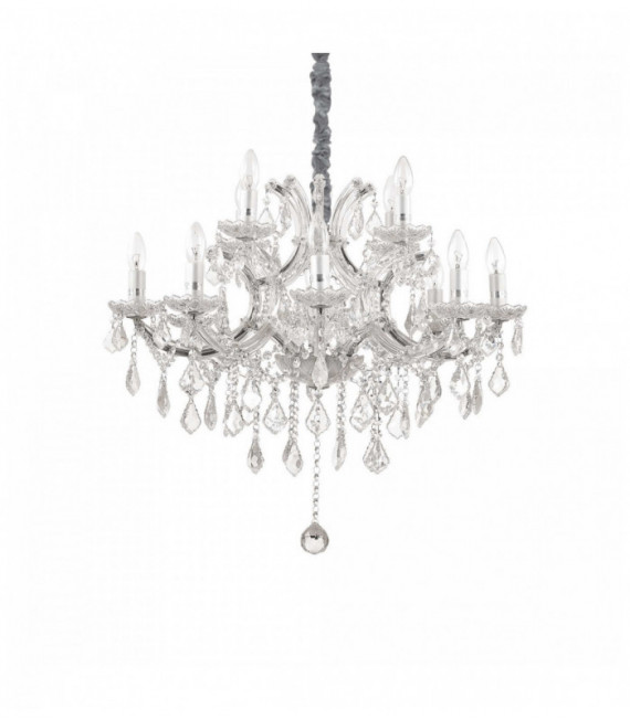 Suspension Chromée en cristal NAPOLEON 12 ampoules