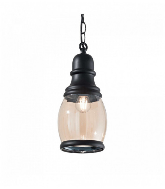 Schwarze Pendelleuchte HANSEL 1 Glühlampe aus Metall