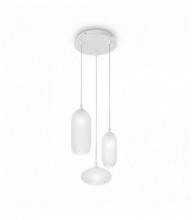 Weiße Suspension YOGA 3 Lampen