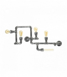 Plafonnier Noir antique PLUMBER 5 ampoules