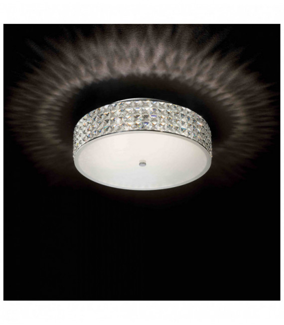 Plafonnier Blanc en cristal ROMA 6 ampoules