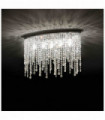 Plafonnier Chrome en cristal RAIN CLEAR 5 ampoules