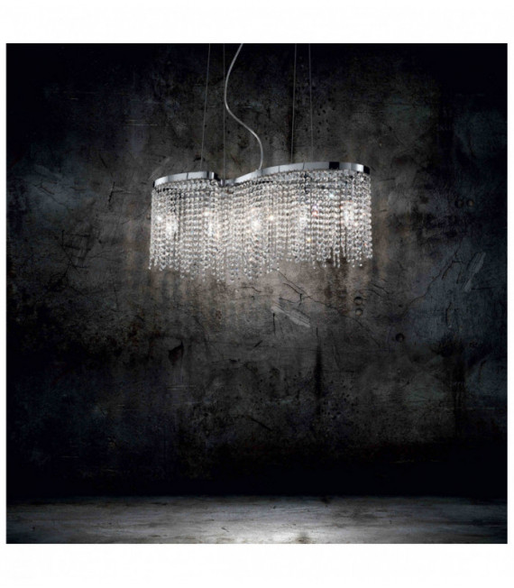 Suspension Chromée en cristal AURORA 5 ampoules